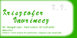 krisztofer vavrinecz business card